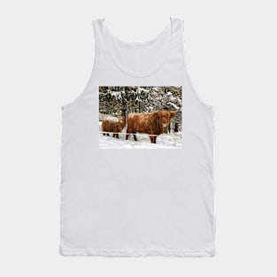 Scottish Highland Cattle Cow and Calf 1654 Tank Top